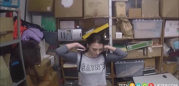  Sexy Teen Shoplifter Fucked By Two Security Guards